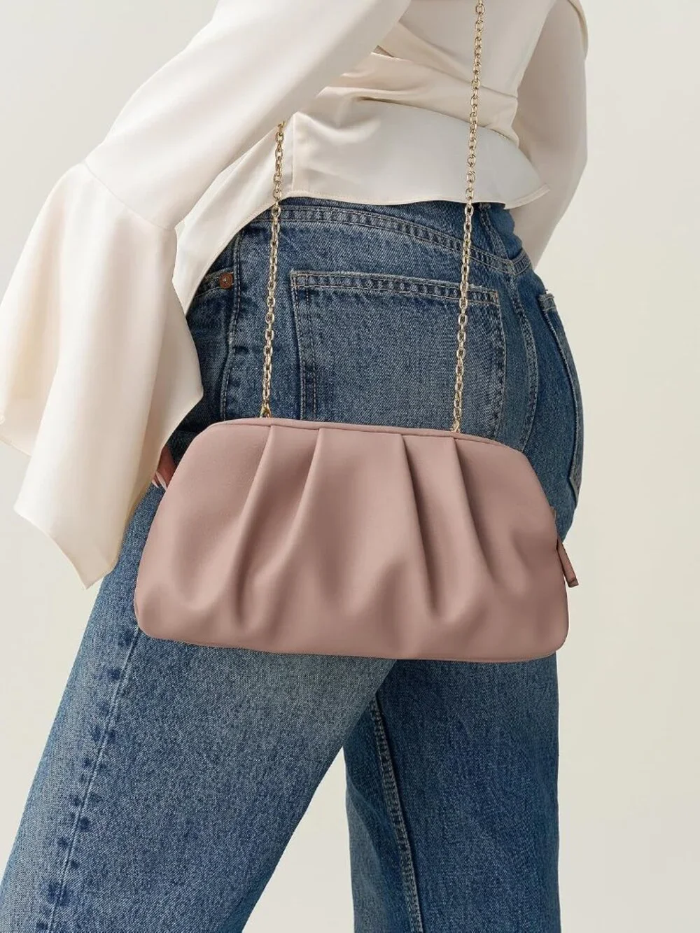 👜 Women's Pink Faux Leather Evening Formal Crossbody Bag Stylish Clutch Purses